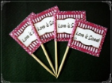 Wording Personalized Party Supply Toothpick Flag Food Pick Design 1